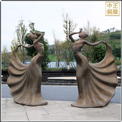 鑄銅關(guān)公 步行街女孩跳舞人物雕塑