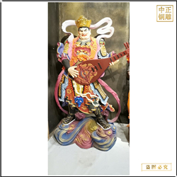 鑄銅關公 彩繪站像四大天王佛像