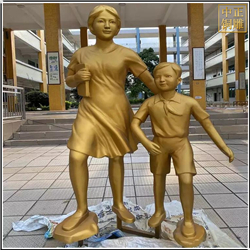 鑄銅關公 校園金色師生情人物銅雕塑