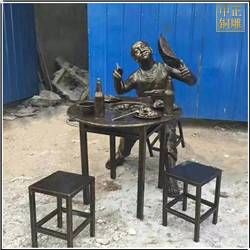 鑄銅關公 定做人物吃飯雕塑