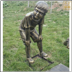 鑄銅關公 小孩人物銅雕塑