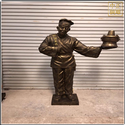 鑄銅關公 門口迎賓人物銅雕塑鑄造