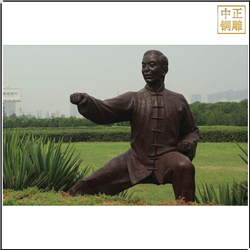 鑄銅關公 打太極景觀人物雕塑