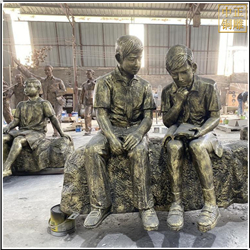 鑄銅關公 鑄造校園看書雕塑擺件