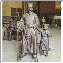 鑄銅關(guān)公 拿藥人物銅雕塑