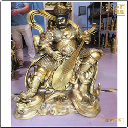 鑄銅關(guān)公 制作寺廟佛堂四大天王銅雕擺件