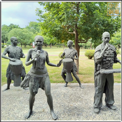 鑄銅關(guān)公 園林載歌載舞人物雕塑