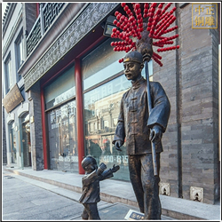 鑄銅關(guān)公 小孩買糖葫蘆人物雕塑