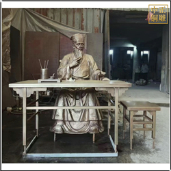 鑄銅關公 古代郎中把脈銅雕塑