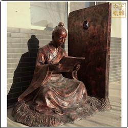 鑄銅關公 守株待兔典故銅雕塑