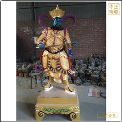 鑄銅關公 貼金彩繪純銅四大天王佛像
