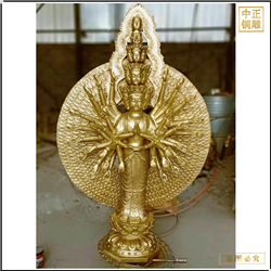 鑄銅關公 貼金千手觀音像
