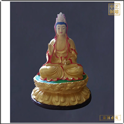 鑄銅關公 坐式家用小型觀音菩薩