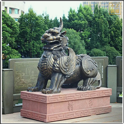 鑄銅關公 室外純銅獬豸雕塑鑄造廠家