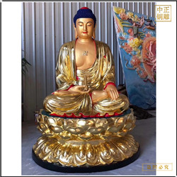 鑄銅關公 彩繪釋迦牟尼佛銅像