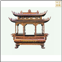 鑄銅關公 黃銅寺廟香爐定制