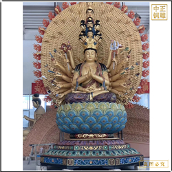 鑄銅關公 坐像千手觀音雕塑