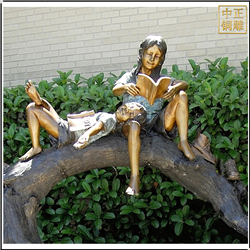 鑄銅關(guān)公 看書人物景觀雕塑