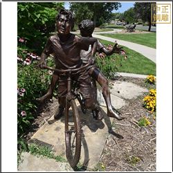 鑄銅關(guān)公 騎車子帶人景觀人物雕塑