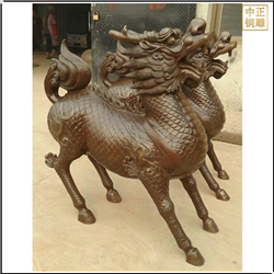 鑄銅關(guān)公 站像火麒麟鑄銅雕塑