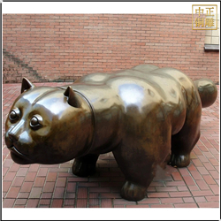 鑄銅關(guān)公 抽象胖乎乎小貓銅雕塑